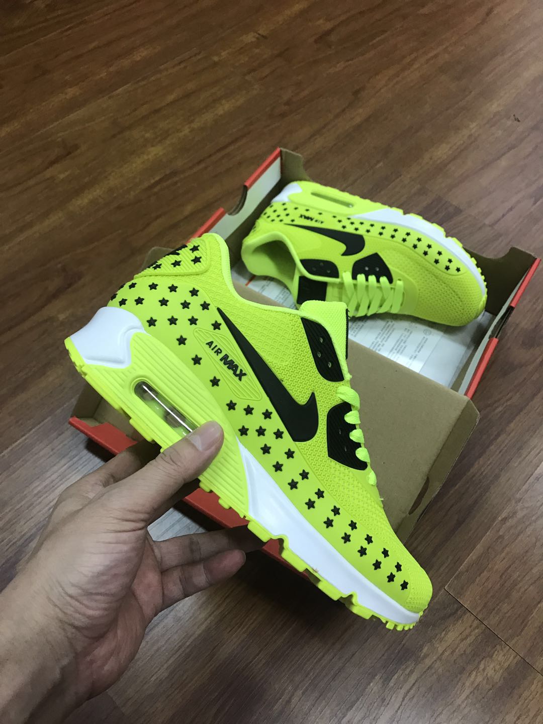 Women Nike Air Max 90 KPU Green Black White Shoes - Click Image to Close